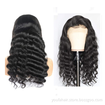 Wholesale Price Brazilian Human Hair Cuticle Aligned Swiss Transparent Lace Wig with 4x4 Closure Virgin Hair Wig for Black Women